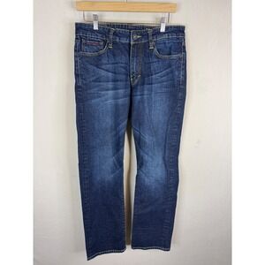 DH3 selvedge Jett Mens Low Slim Fit Straight‎ Leg Dark Wash Stretch Jeans 32x30